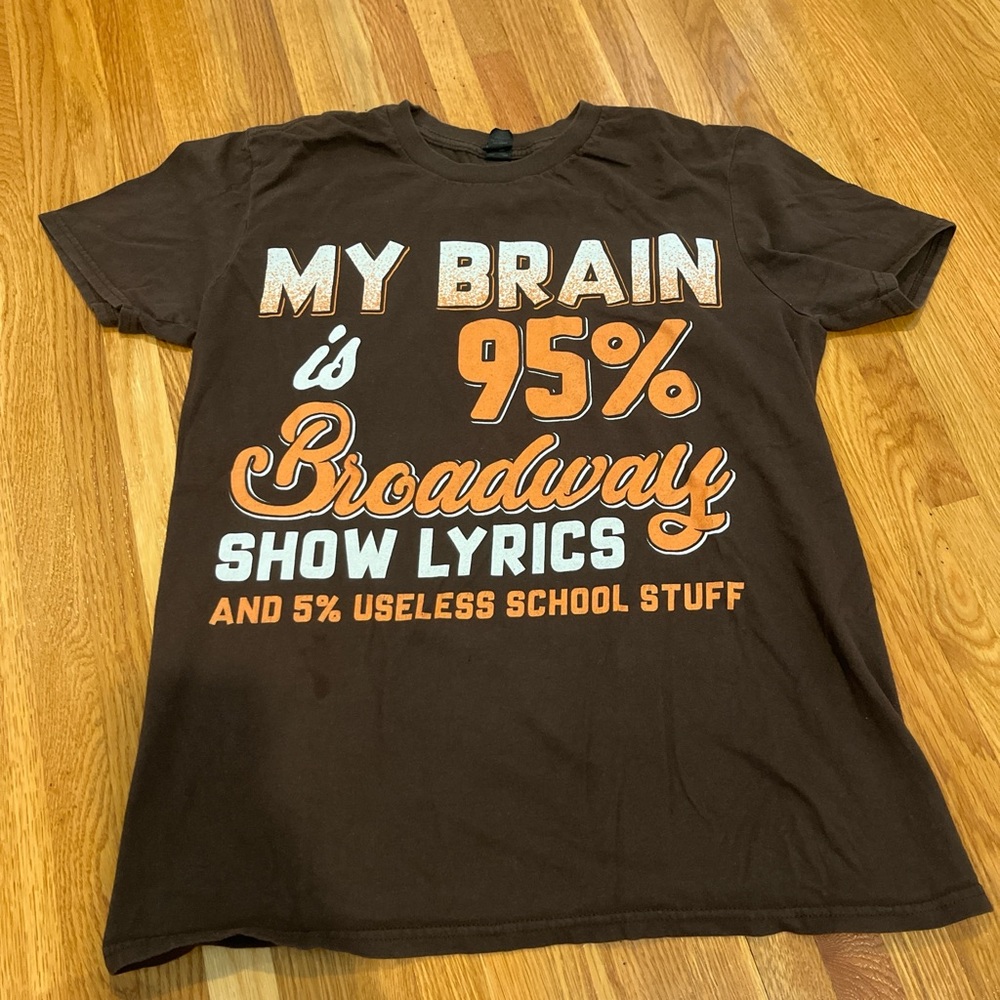 Brown T-Shirt with Broadway Print